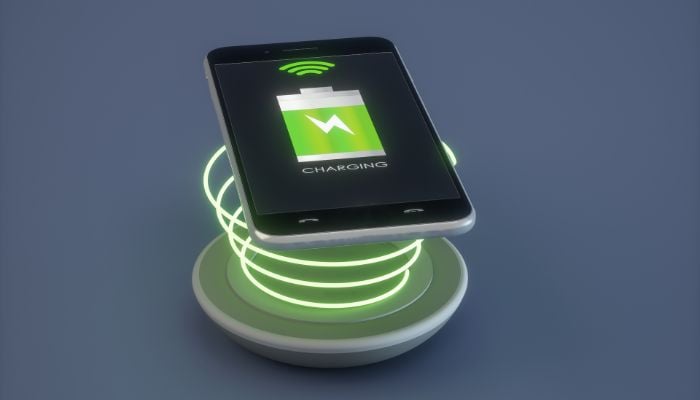 An undated image illustrating a wireless charger. — Canva