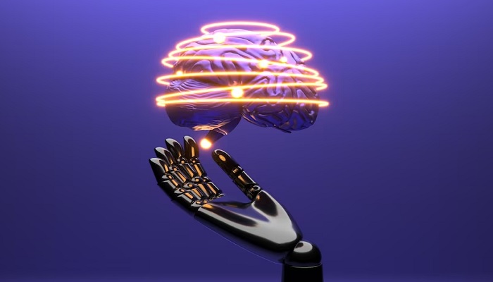 AI cloud concept with robot arm. — Freepik