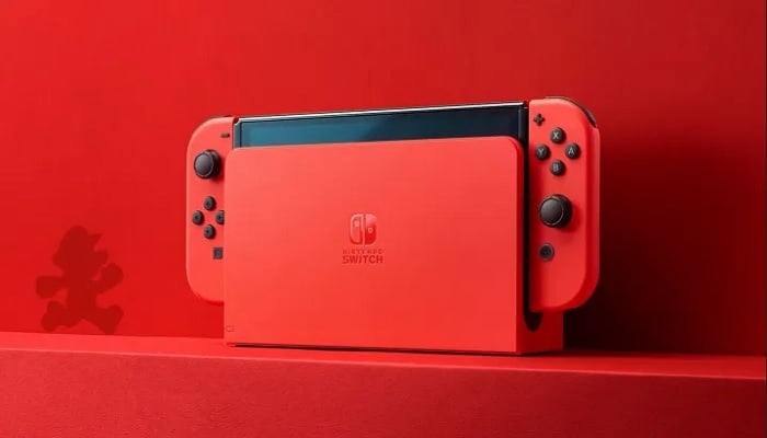 The image shows the handheld, Nintendo Switch. — Nintendo