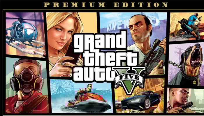 An undated image of Grand Theft Auto V poster. —Rockstar Games