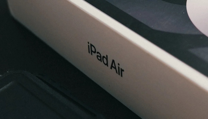 An undated image displays an iPad Air box. — Pexels