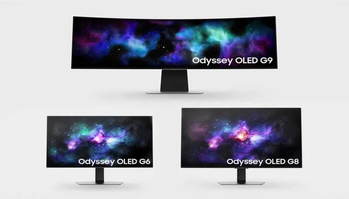 An undated image showing Samsungs Odyssey OLED monitors. — Samsung