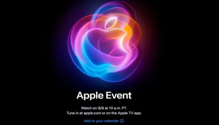 A screengrab of Apples upcoming event on September 9. — Apple