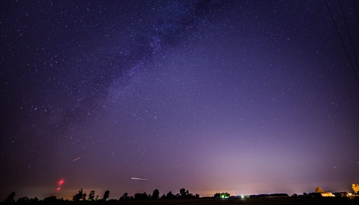 An undated image of Draconid meteor shower. — NASA