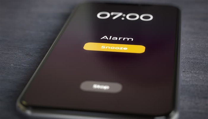An undated image shows alarm on iPhone. — iStock