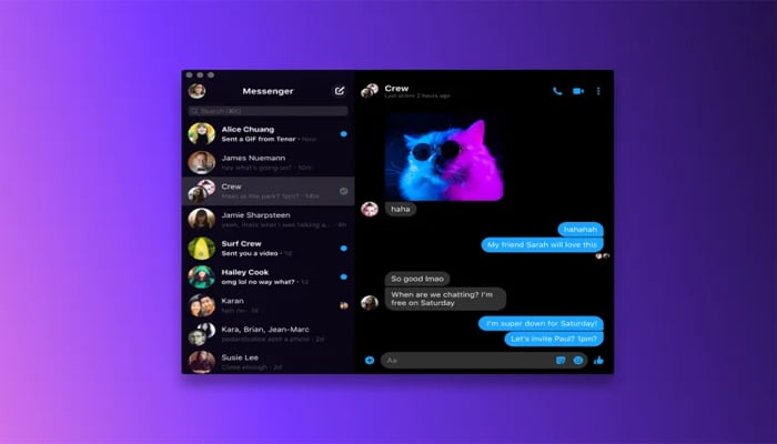 An undated image of Facebook Messenger desktop app. — Facebook