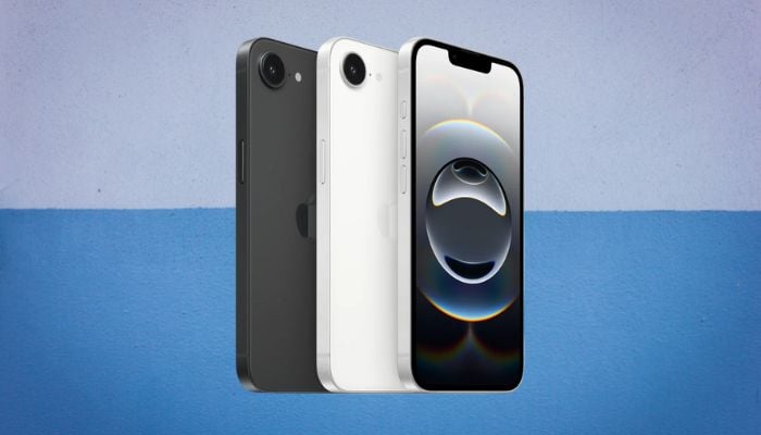 An undated image of iPhone 16e. — Apple Pakistan/Canva