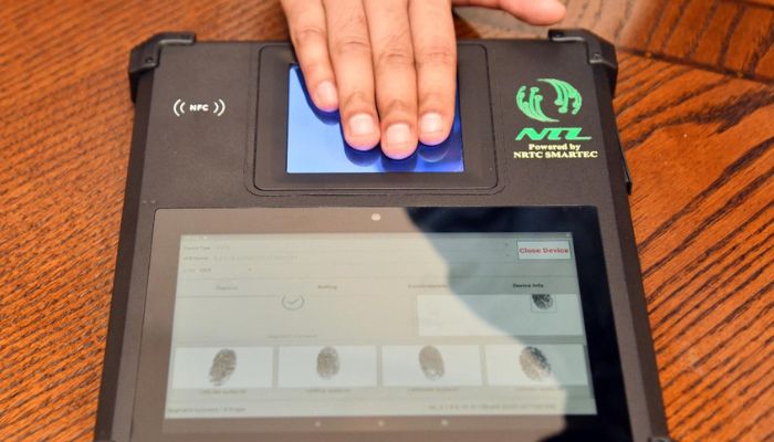 An undated image of Nadra biometric technology. — Nadra