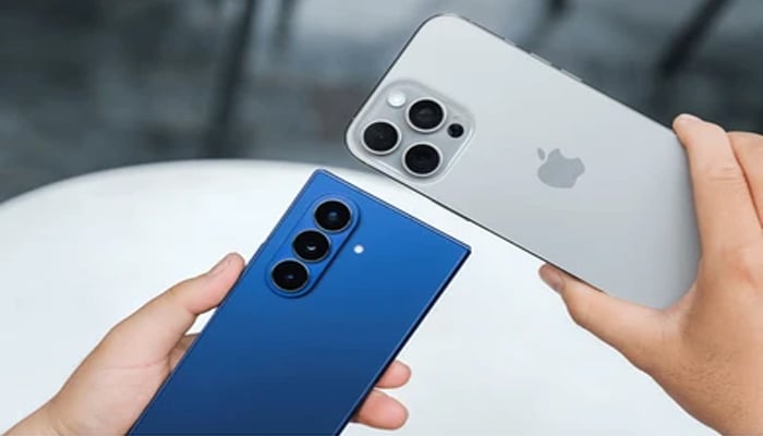 An undated image shows iPhone and Samsung phone. — Shutterstock